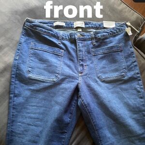 Dark blue flared jeans nice fit SIZE 16 With tags in great condition